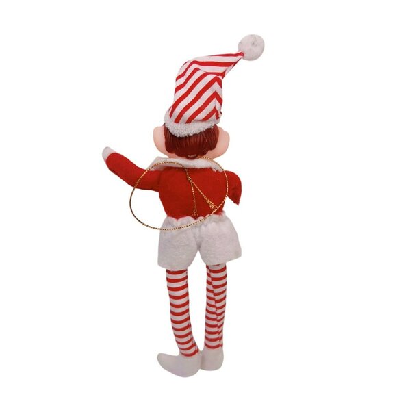 Vintage Pixie Sprite Knee Hugger Bendable Posable Shelf Sitter Christmas Elf 8" - Picture 2 of 4